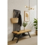 Ławka Metalowa Z Wieszakiem Loft Siedzisko Drewno Lite Dąb LM-84 Rozmiary od 50 cm do 200 cm